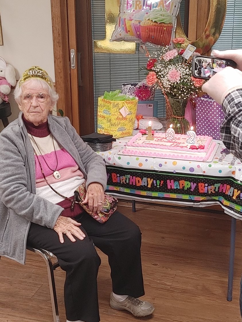 Recently a lady celebrated her 102nd birthday at the Hawley Senior Center.